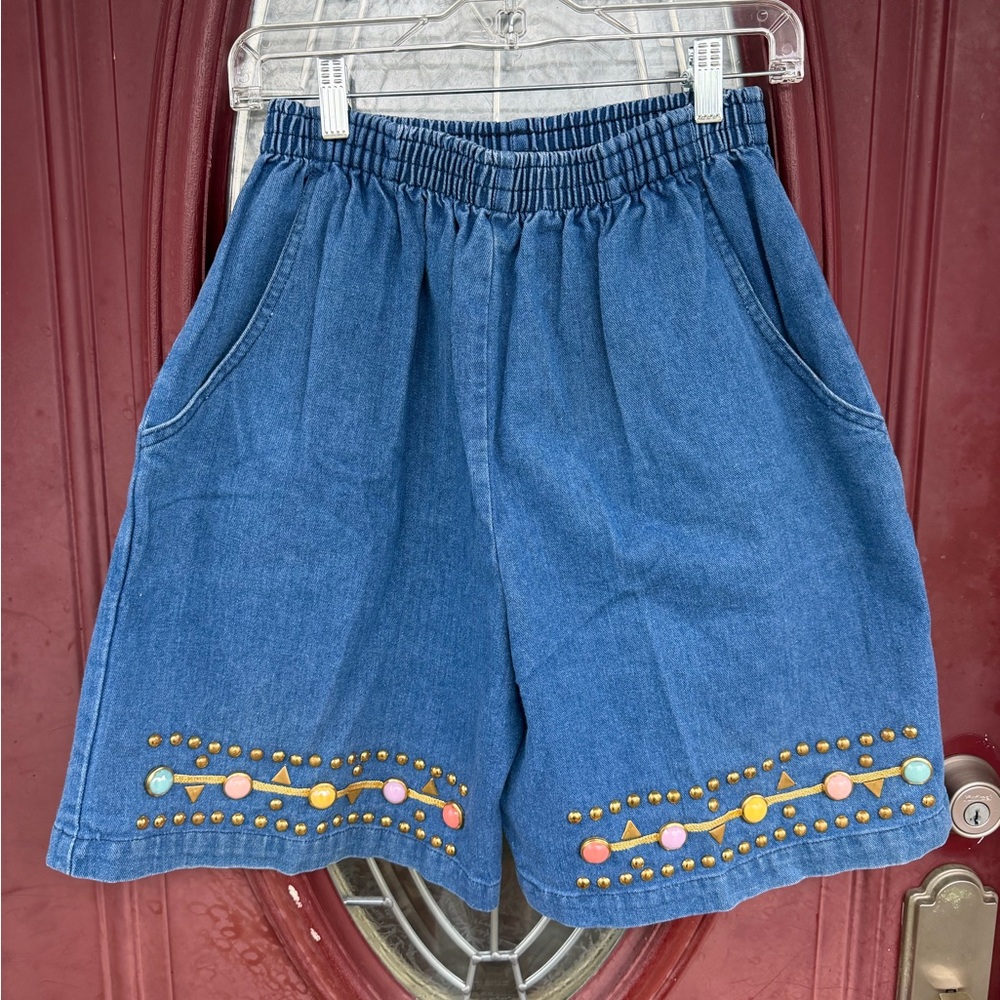 80s denim shorts with gems